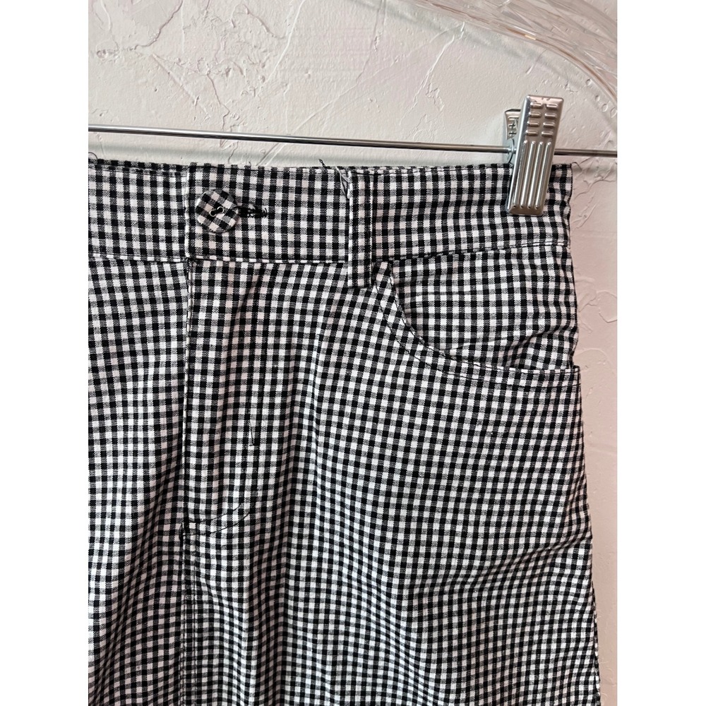Brandy Melville Gingham Mini Skirt Black White OS - Picture 2 of 4